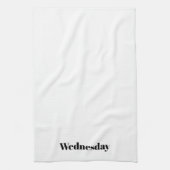 "Woensdag" zwart-wit minimalist Theedoek (Verticaal)