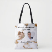 Woensdagdag marmer goudfoto tote bag (Voorkant)