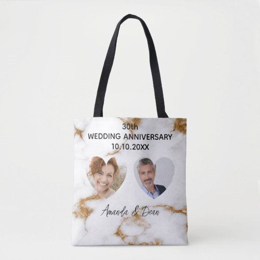 Woensdagdag marmer goudfoto tote bag (Voorkant)