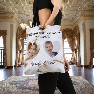 Woensdagdag marmer goudfoto tote bag