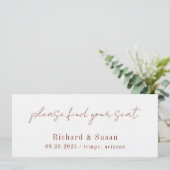 Woert Sienna Modern Minimalist Wedding Kaart (Staand voorkant)