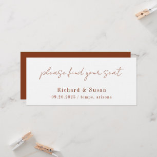 Woert Sienna Modern Minimalist Wedding Kaart