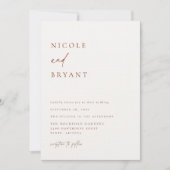 Woert Sienna Modern Minimalist Wedding Kaart (Voorkant)