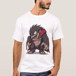 Woest Cartoon Monster Weerwolf Grafisch T-shirt