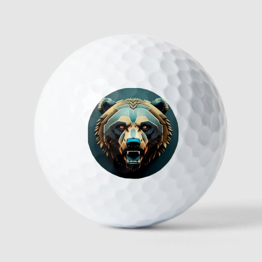 Woest gestileerde berenkunst golfballen (Voorkant)