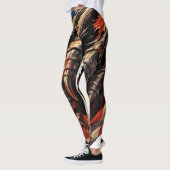 Woest monster dat Amerikaanse vlagkunst verscheurt Leggings (Links)