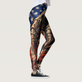 Woest monster dat Amerikaanse vlagkunst verscheurt Leggings (Rechts)