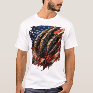 Woest monster dat kunst van de Amerikaanse vlag ve T-shirt