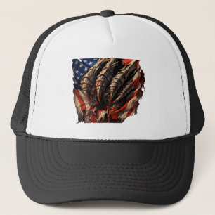 Woest monster dat kunst van de Amerikaanse vlag ve Trucker Pet