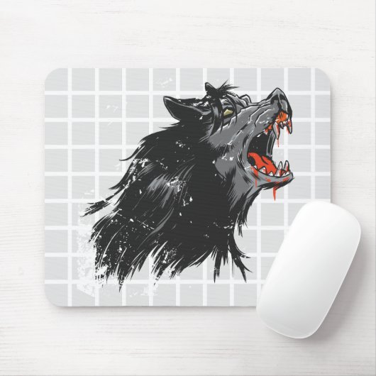 Woest Muizenpad met Wolf Raster Muismat (Met muis)