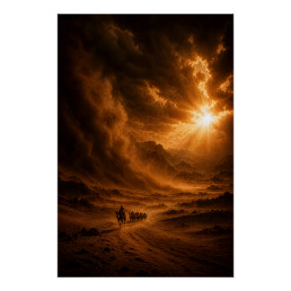 Woest Poster Zandstorm in de Woestijn