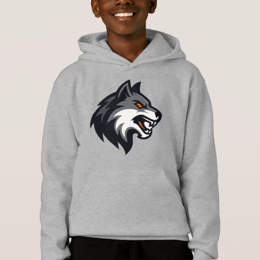 Woest Wolfshoofd Mascotte Logo – Krachtig Dier Gra (Voorkant)