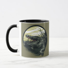 Woeste Alligator Moeras Illustratie Kunst Mok