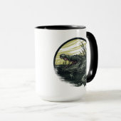 Woeste Alligator Moeras Illustratie Kunst Mok (Voorkant rechts)