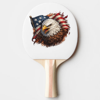 Woeste Amerikaanse Adelaar – Patriotisch Krachtig Tafeltennisbatje