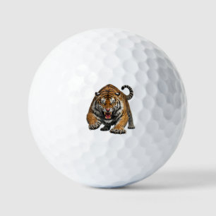Woeste Bengaalse Tijger Midden Sprong Wilde Dieren Golfballen