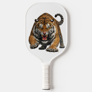 Woeste Bengaalse Tijger Midden Sprong Wilde Dieren Pickleball Paddle