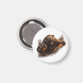 Woeste berenaanval – Power Animal Design Magneet (Voorkant / Achterkant)
