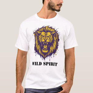 Woeste Brullende Leeuw Wilde Geest Grafisch Ontwer T-shirt