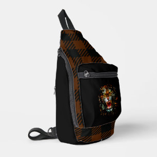 Woeste Brullende Tijger Kunst Krachtige Jungle Sling Bag