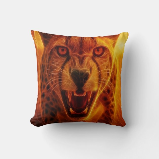 Woeste Cheetah Kussen (Voorkant)