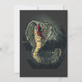 Woeste Cobra Slang Donkere Jungle Tattoo Kunst Feestdagenkaart