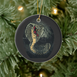 Woeste Cobra Slang Donkere Jungle Tattoo Kunst Keramisch Ornament
