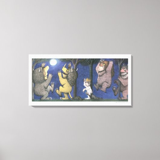 Woeste dingen en Max dansen in het maanlicht Canvas Afdruk (Voorkant)