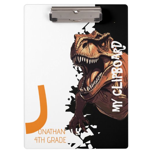 Woeste Dino T-Rex Kinder Klembord (Voorkant)