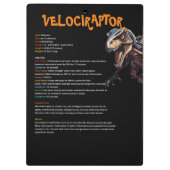 Woeste Dino Velociraptor Kinder Klembord (Achterkant)