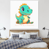 Woeste Dinosauriërs Canvas Afdruk (Insitu (Slaapkamer))