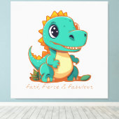 Woeste Dinosauriërs Canvas Afdruk (Insitu (Houten vloer))