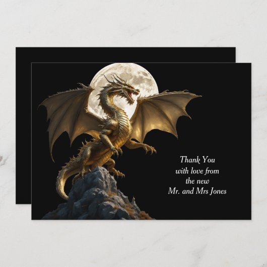 Woeste Draak die zich Opricht Bedankkaart (Voorkant / Achterkant)