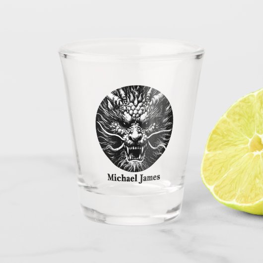 Woeste Draak Gepersonaliseerd Shot Glas (Voorkant)