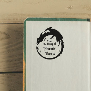 Woeste Fantasy Draak Uit de Bibliotheek van Zelfinktende Stempel