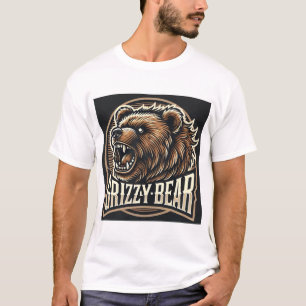 Woeste Grijze Beer Illustratie T-shirt