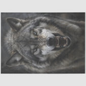 Woeste Grijze Wolf Decoupage Tissuepapier (Voorkant)