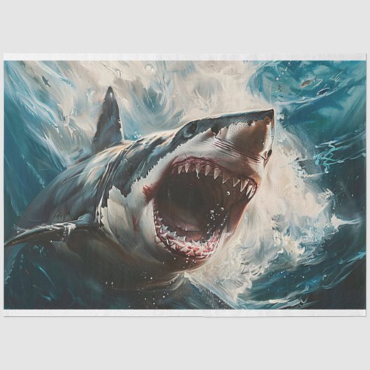 Woeste Haai Decoupage Tissuepapier (Voorkant)