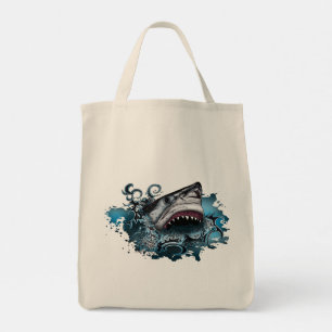 Woeste Haaien Oceaan Splash Krachtige Kustavontuur Tote Bag