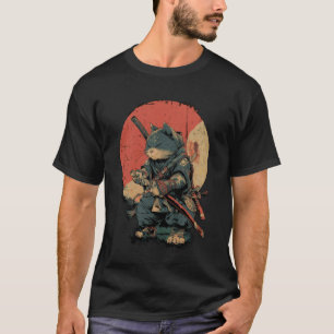 Woeste Katachtige Samoerai Krijger Kunst T-shirt