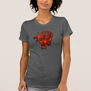 Woeste Kleine Welshe Baby Rode Draak Cartoon T-shirt