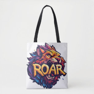 Woeste Leeuwenbrul Motiverende Kleurrijke Wilde Na Tote Bag