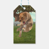 Woeste Leeuwinnen Jungle Avontuur Kunst Cadeaulabel (Achterkant)