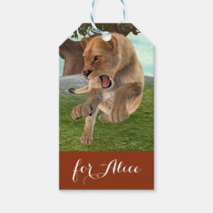 Woeste Leeuwinnen Jungle Avontuur Kunst Cadeaulabel