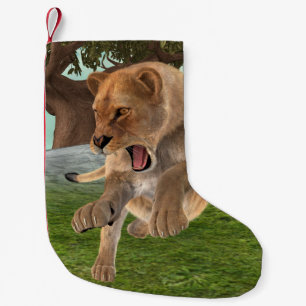 Woeste Leeuwinnen Jungle Avontuur Kunst Kleine Kerstsok