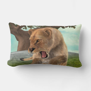Woeste Leeuwinnen Jungle Avontuur Kunst Kussen