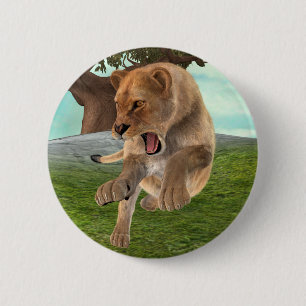 Woeste Leeuwinnen Jungle Avontuur Kunst Ronde Button 5,7 Cm