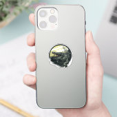 Woeste moerasillustratie van alligator sticker (Telefoon)