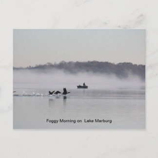 woeste ochtend op het meer briefkaart