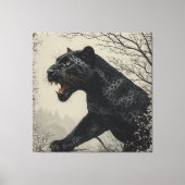 Woeste Panter Donkere Fantasie Canvas Afdruk (Voorkant)